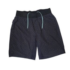 Lululemon Men's L Large T.H.E. Short Luxtreme 9" Cross Me Split Pea Naval *read*